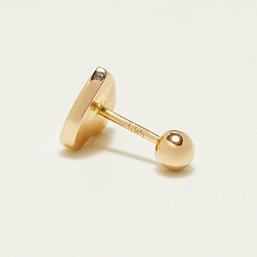 14K Solid Gold Enamel Heart Cartilage Earring 20G18G16G