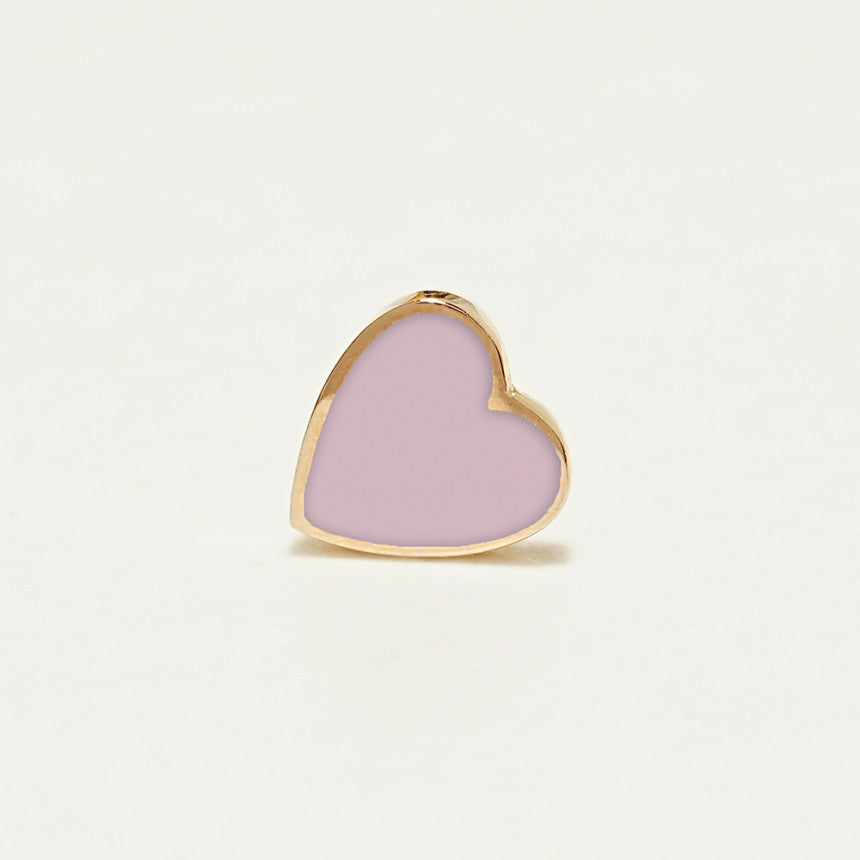 14K Solid Gold Enamel Heart Cartilage Earring 20G18G16G