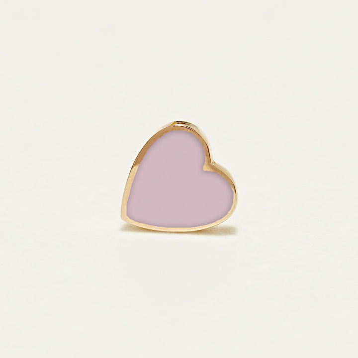 14K Solid Gold Enamel Heart Cartilage Earring 20G18G16G