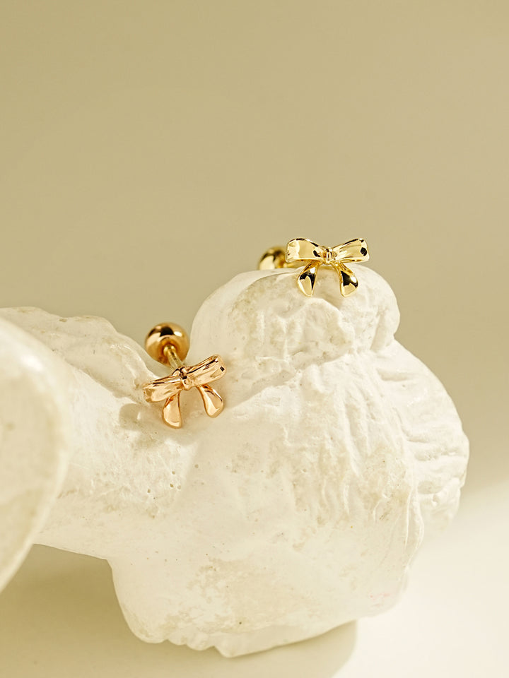 14K Gold Sweet Ribbon Cartilage Earring 20G18G16G