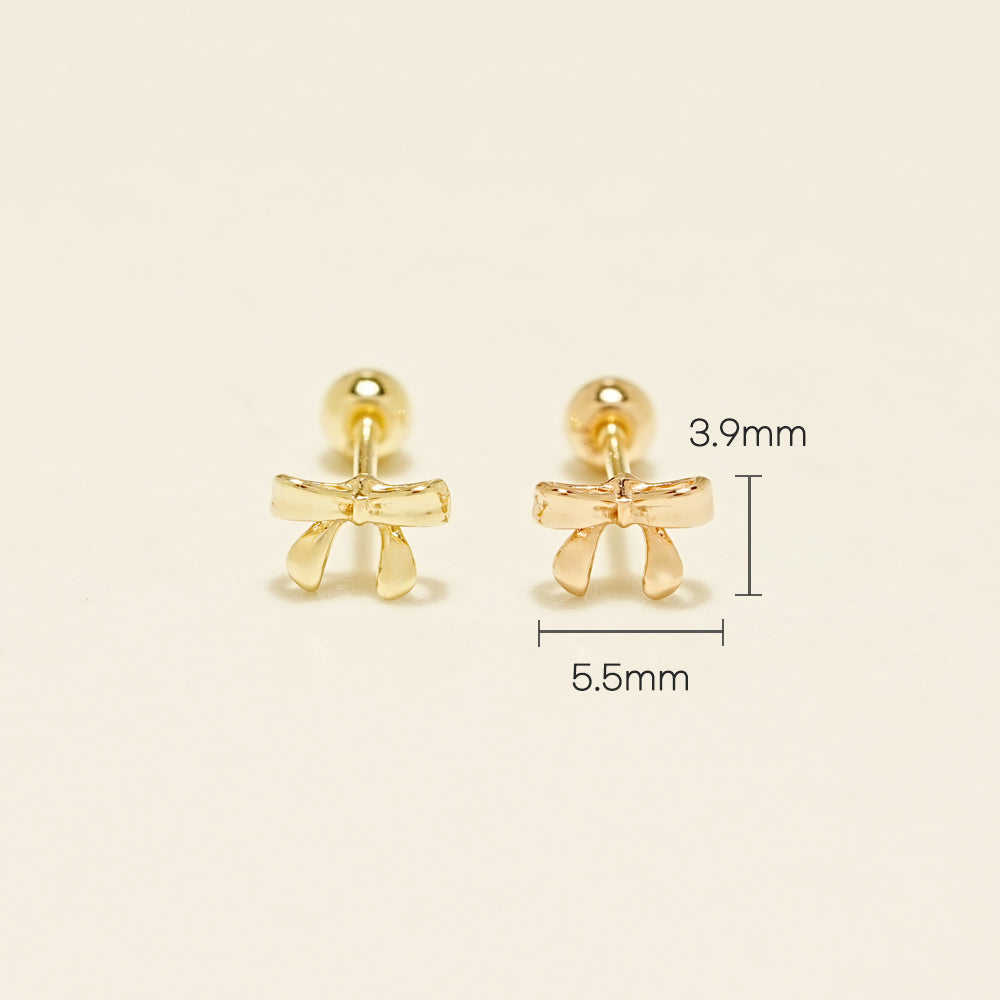 14K Gold Sweet Ribbon Cartilage Earring 20G18G16G