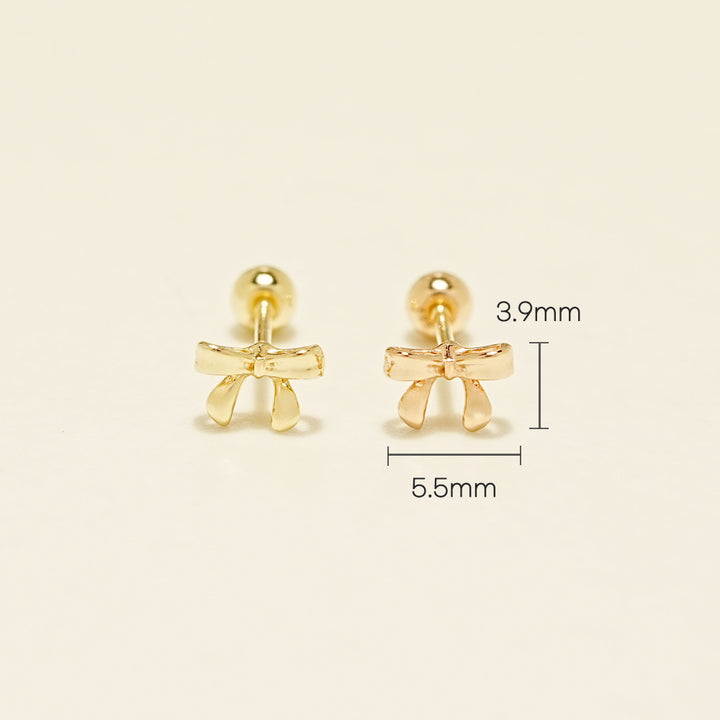 14K Gold Sweet Ribbon Cartilage Earring 20G18G16G