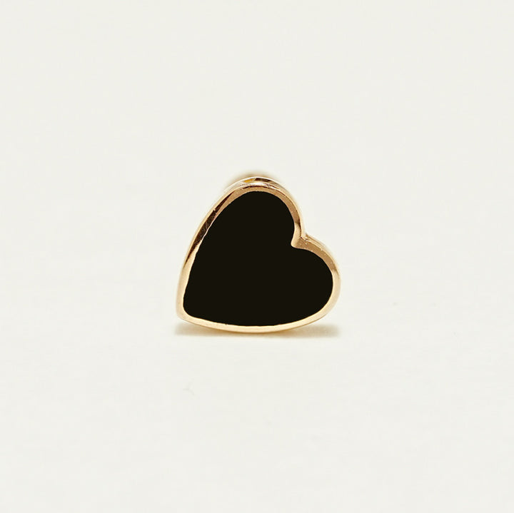14K Solid Gold Enamel Heart Cartilage Earring 20G18G16G