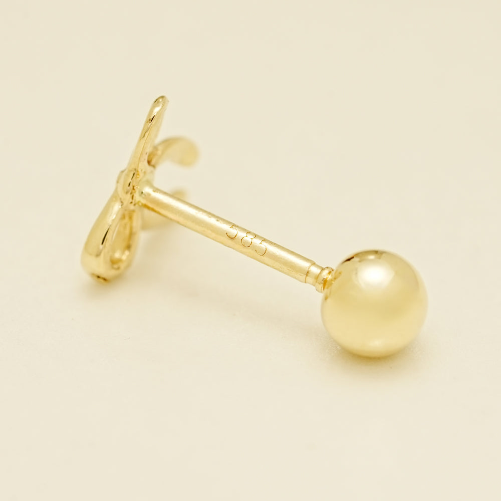 14K Gold Candy Ribbon Cartilage Earring 20G18G16G