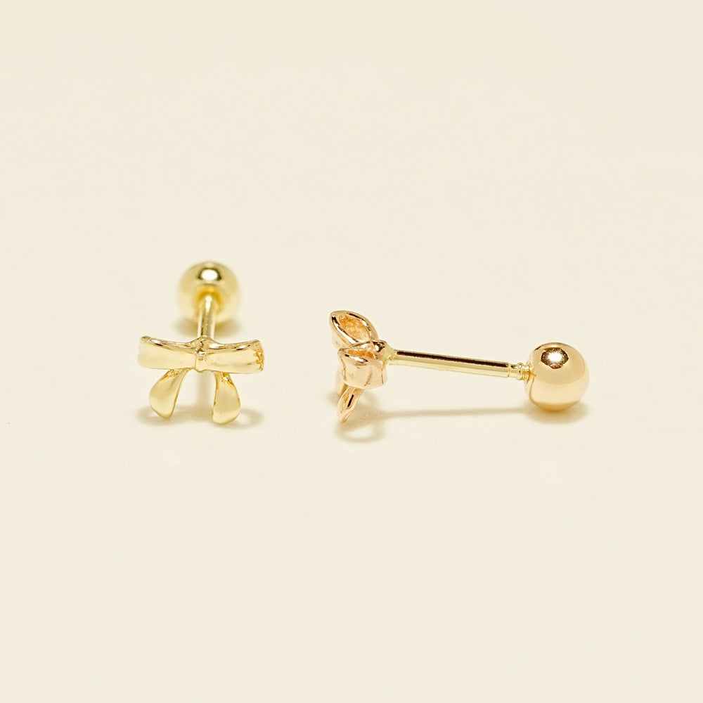 14K Gold Sweet Ribbon Cartilage Earring 20G18G16G