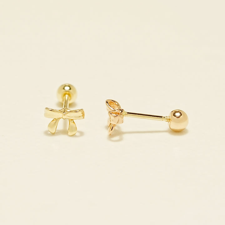 14K Gold Sweet Ribbon Cartilage Earring 20G18G16G
