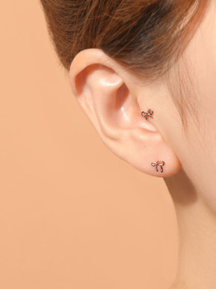 14K Gold Candy Ribbon Cartilage Earring 20G18G16G