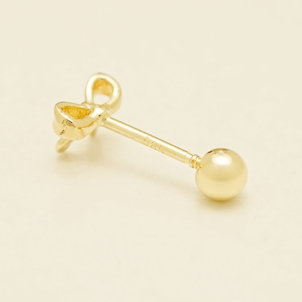 14K Gold Sweet Ribbon Cartilage Earring 20G18G16G