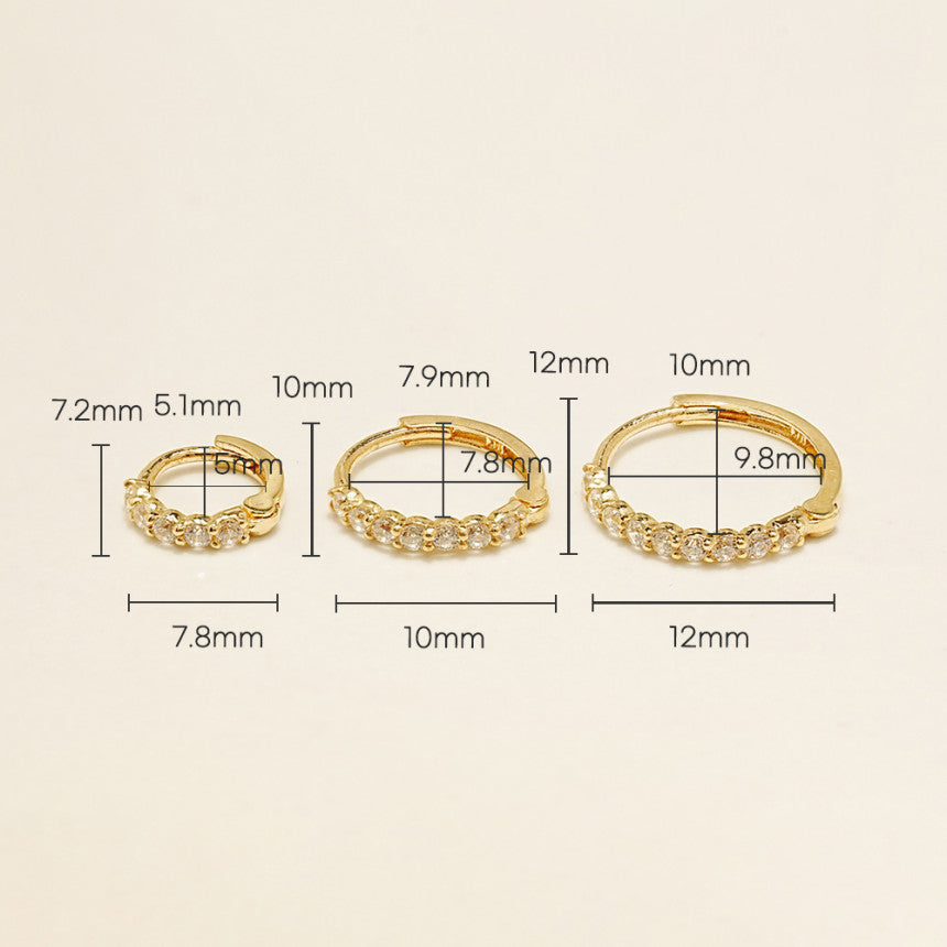 14K Gold Daily CZ Cartilage Hoop Earring