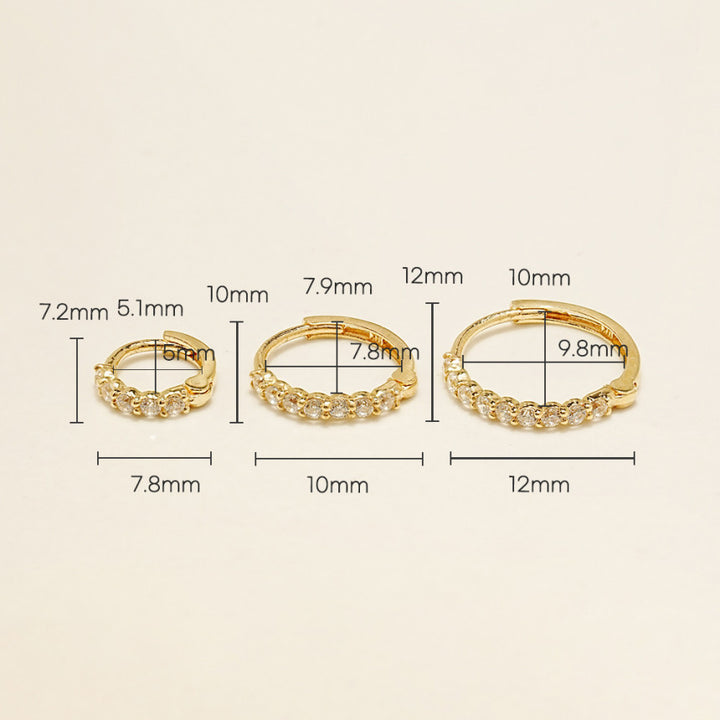 14K Gold Daily CZ Cartilage Hoop Earring