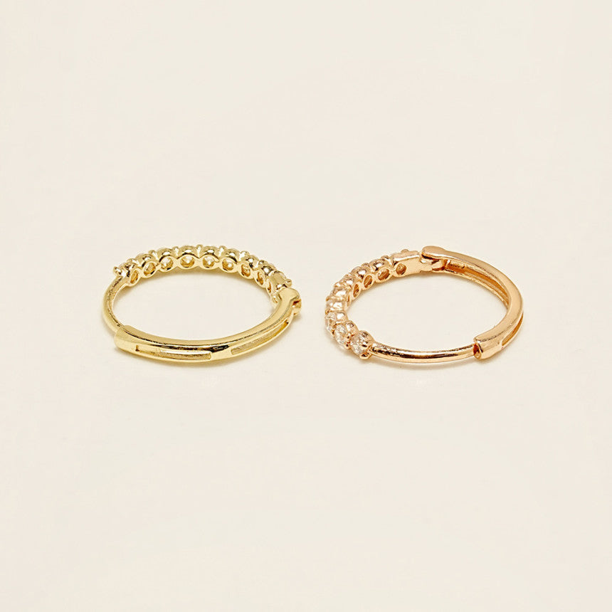 14K Gold Daily CZ Cartilage Hoop Earring