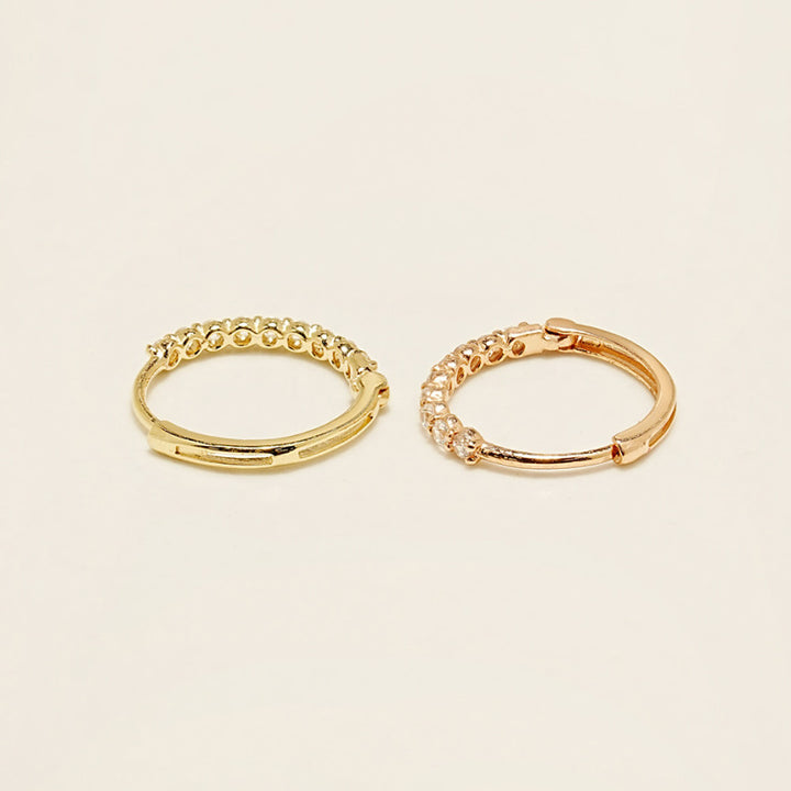 14K Gold Daily CZ Cartilage Hoop Earring