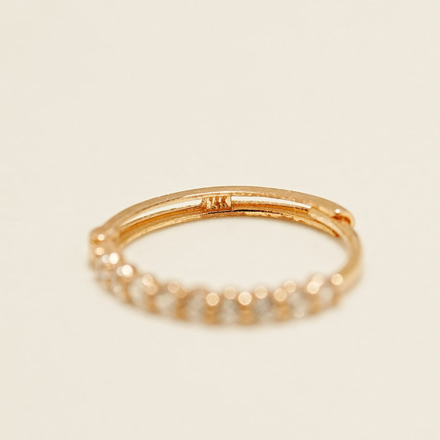 14K Gold Daily CZ Cartilage Hoop Earring