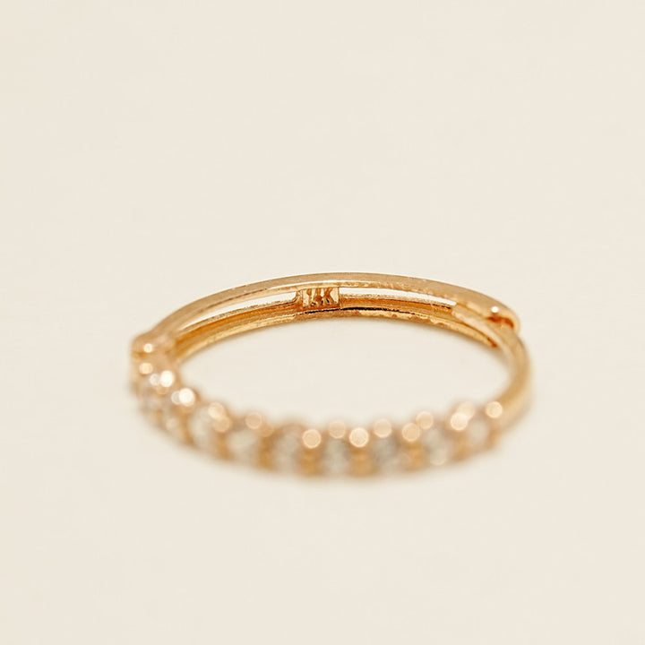 14K Gold Daily CZ Cartilage Hoop Earring