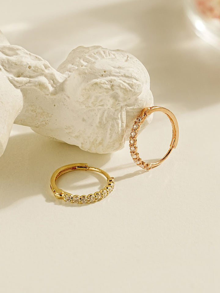 14K Gold Daily CZ Cartilage Hoop Earring