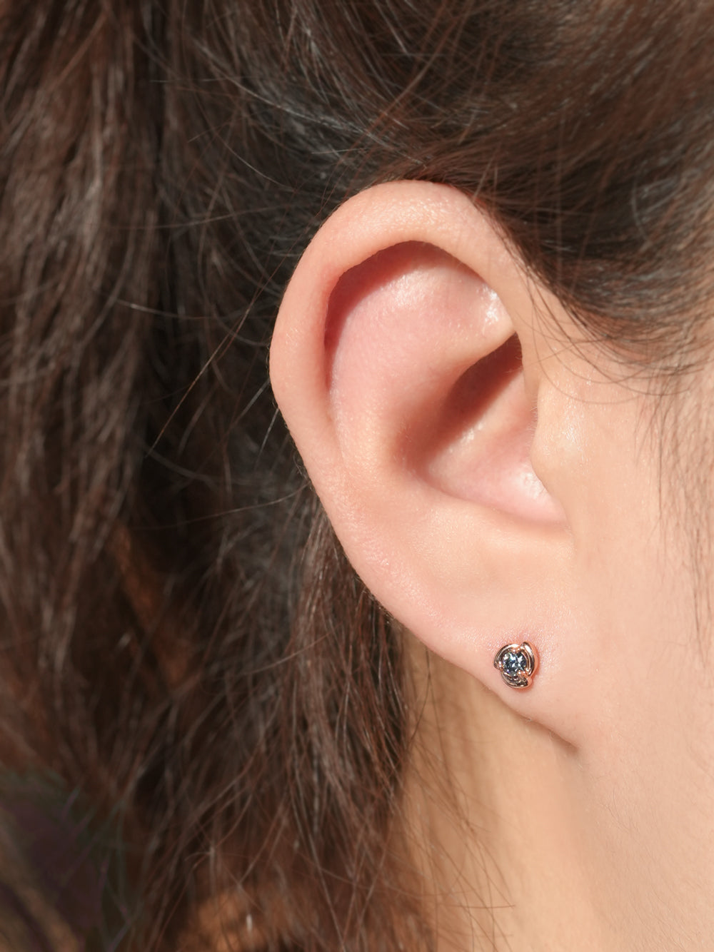 14K Solid Gold Moissanite Dia Rose Cartilage Earring 20G18G16G