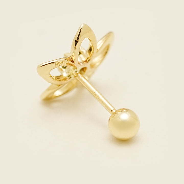 14K Solid Gold Moissanite Dia Olivia Flower Cartilage Earring 20G18G16G