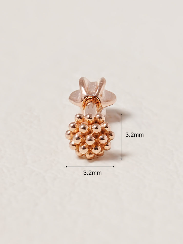 14K Solid Gold Cluster Cartilage Earring 18G16G