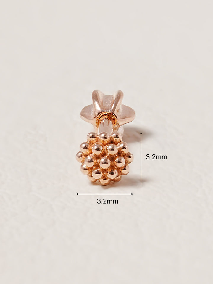 14K Solid Gold Cluster Cartilage Earring 18G16G