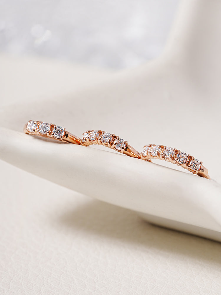 14K 18K Solid Gold Lab Diamond Layered Daily Cartilage Hoop Earring