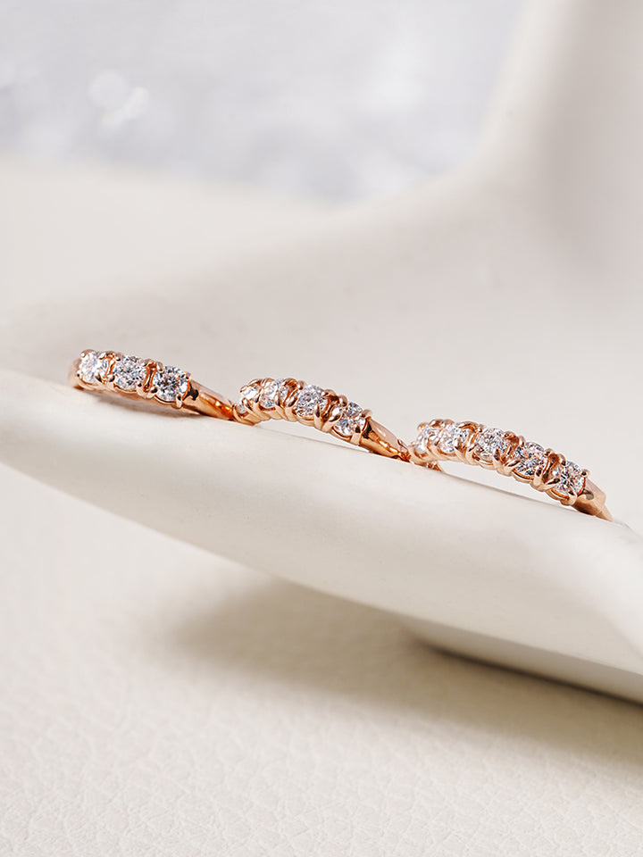 14K 18K Solid Gold Lab Diamond Layered Daily Cartilage Hoop Earring