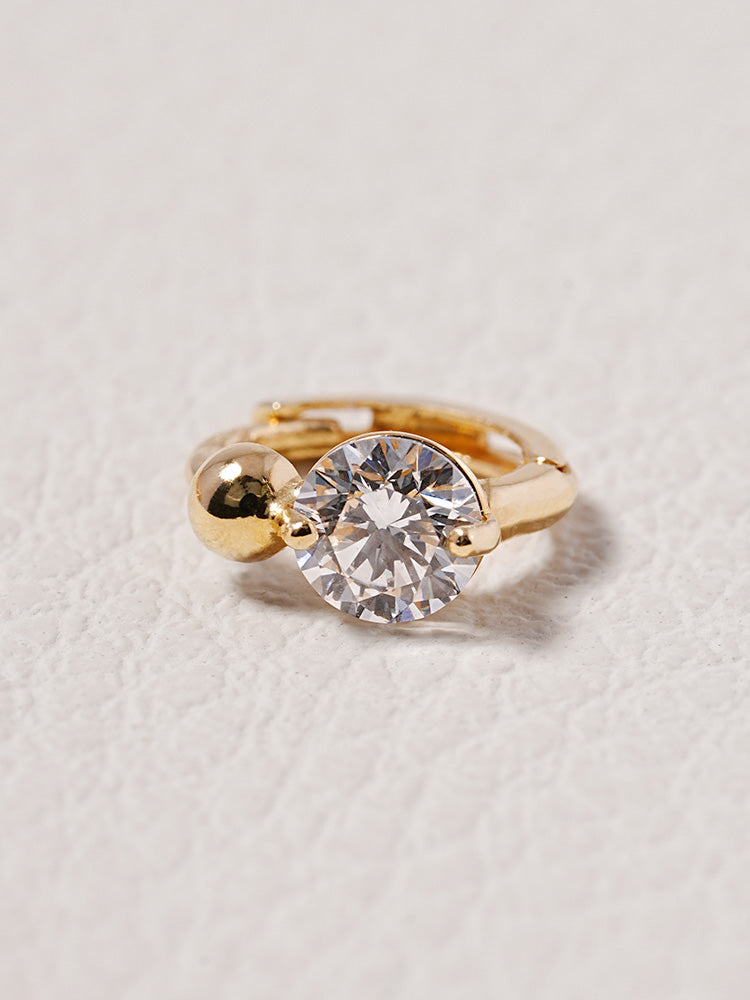 14K 18K Solid Gold Lab Diamond Mini Rediant Cartilage Hoop Earring