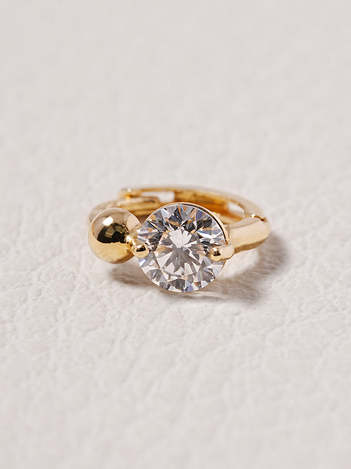 14K 18K Solid Gold Lab Diamond Mini Rediant Cartilage Hoop Earring