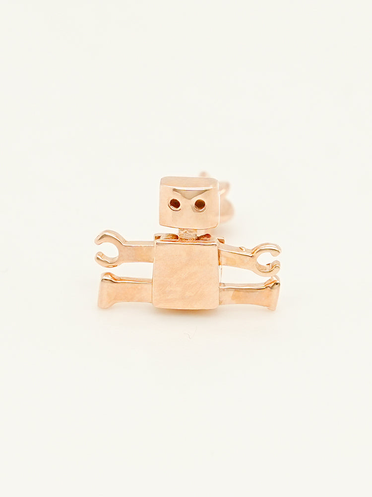14K Gold Little Joint Robot Cartilage Earring 18G16G