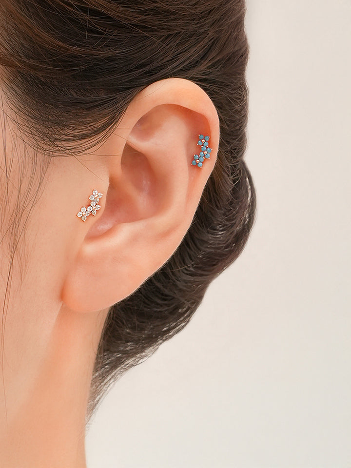14K Gold Moment in Bloom Cartilage Earring 18G16G