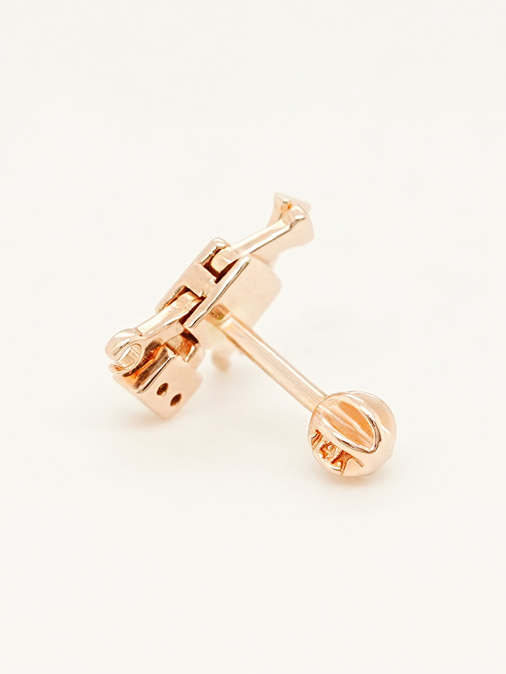14K Gold Little Joint Robot Cartilage Earring 18G16G
