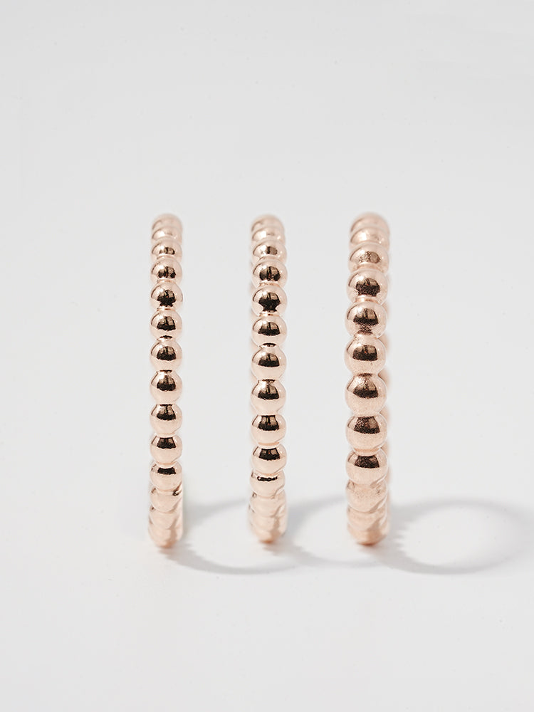14K Solid Gold Layered Volume Bubble Ball Ring
