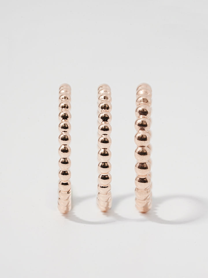 14K Solid Gold Layered Volume Bubble Ball Ring