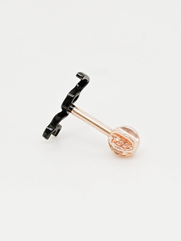 14K Gold Lettering Tattoo Cartilage Earring 18G16G