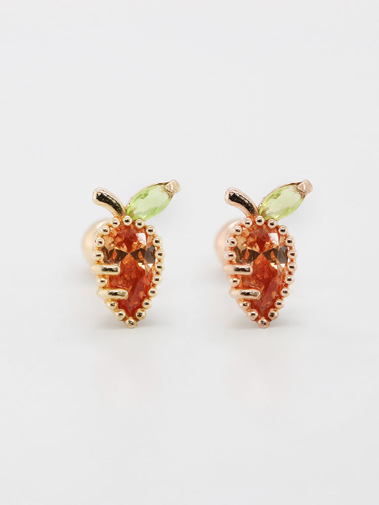 14K Solid Gold Bunny Bunny Carrot Rabbit Cartilage Earring 20G