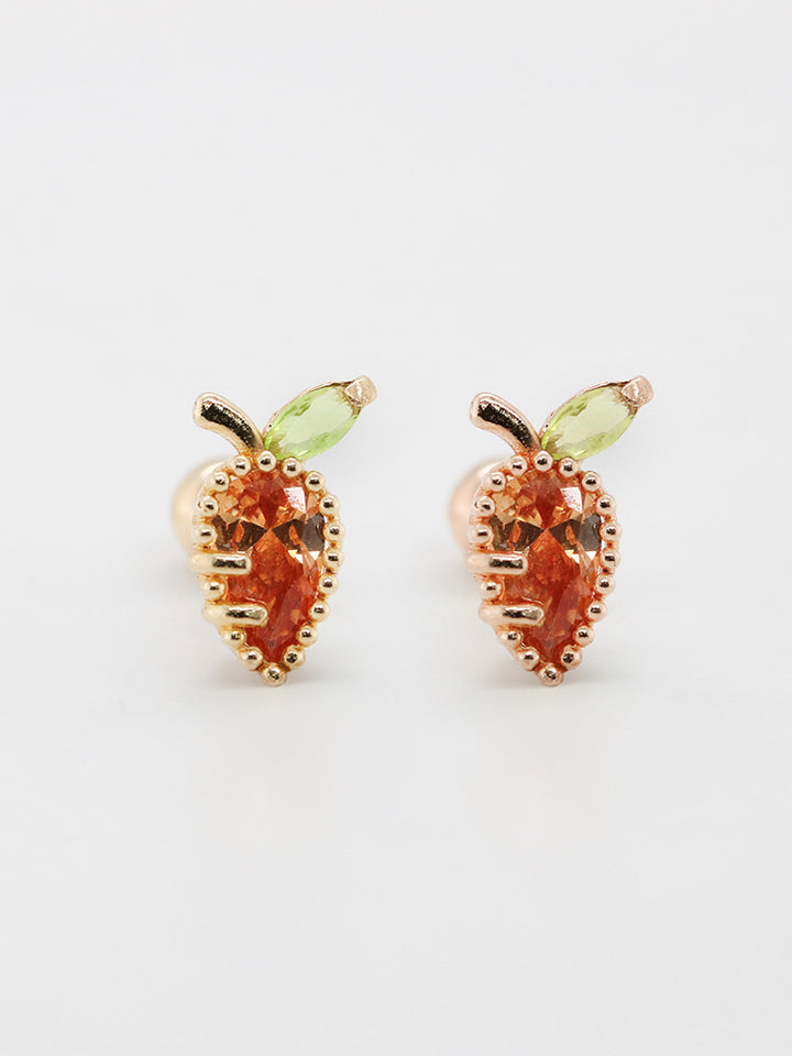 14K Solid Gold Bunny Bunny Carrot Rabbit Cartilage Earring 20G