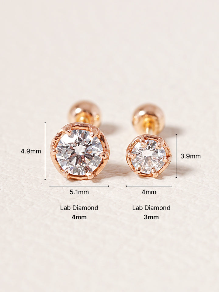 14K Solid Gold Lab Diamond Grace Cartilage Earring 20G18G16G