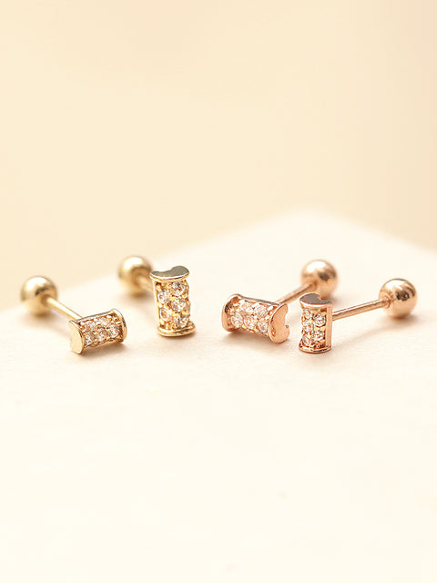 14K Gold Mini Hammer Cartilage Earring 20G18G16G