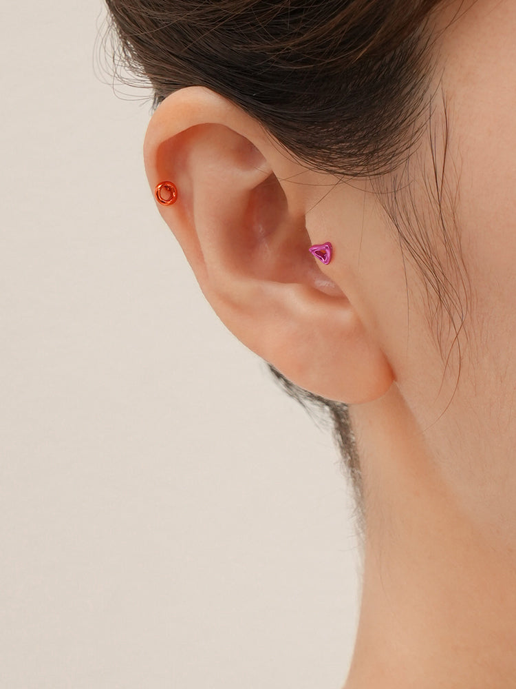 14K Gold Color Graphic Pop Shape Cartilage Earring 18G