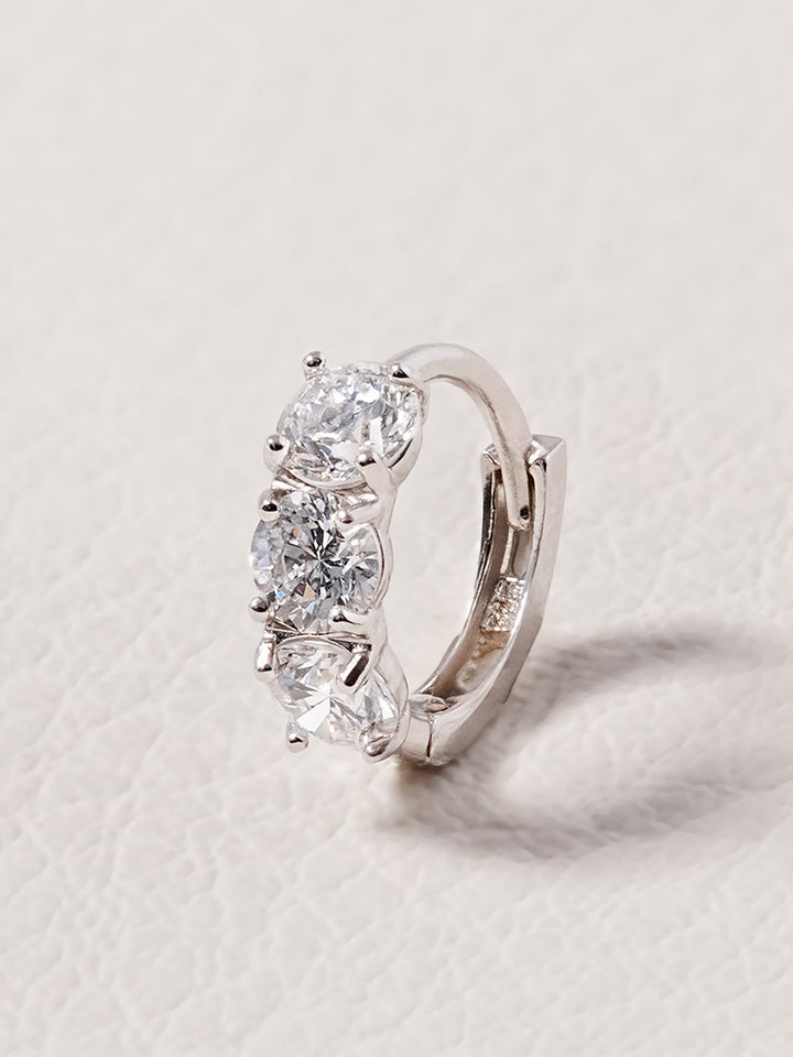 14K 18K Solid Gold Lab Diamond Mini Daily Cartilage Hoop Earring