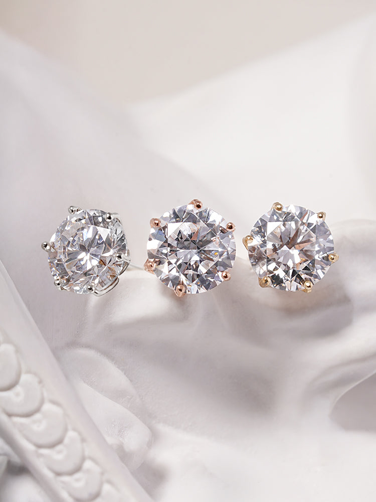 14K Solid Gold Lab Diamond Shine Classic Internally Threaded Labret Piercing 20G