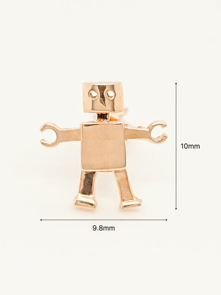 14K Gold Little Joint Robot Cartilage Earring 18G16G