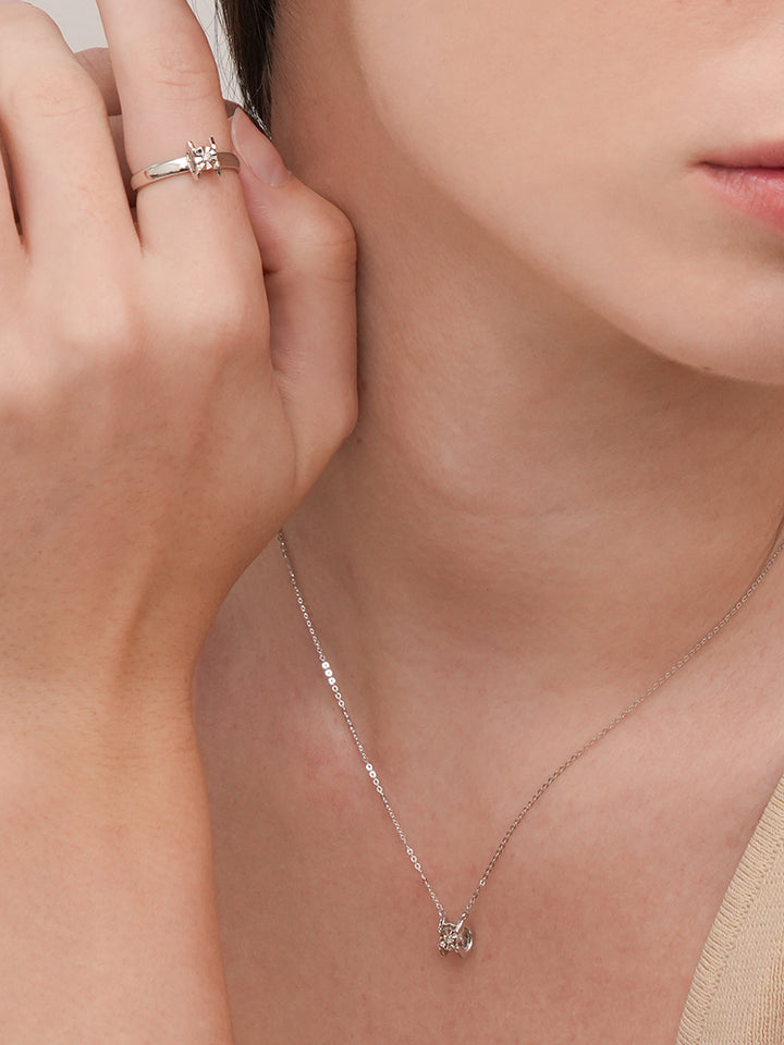 14K 18K Solid Gold Platinum Frame Diamond Necklace