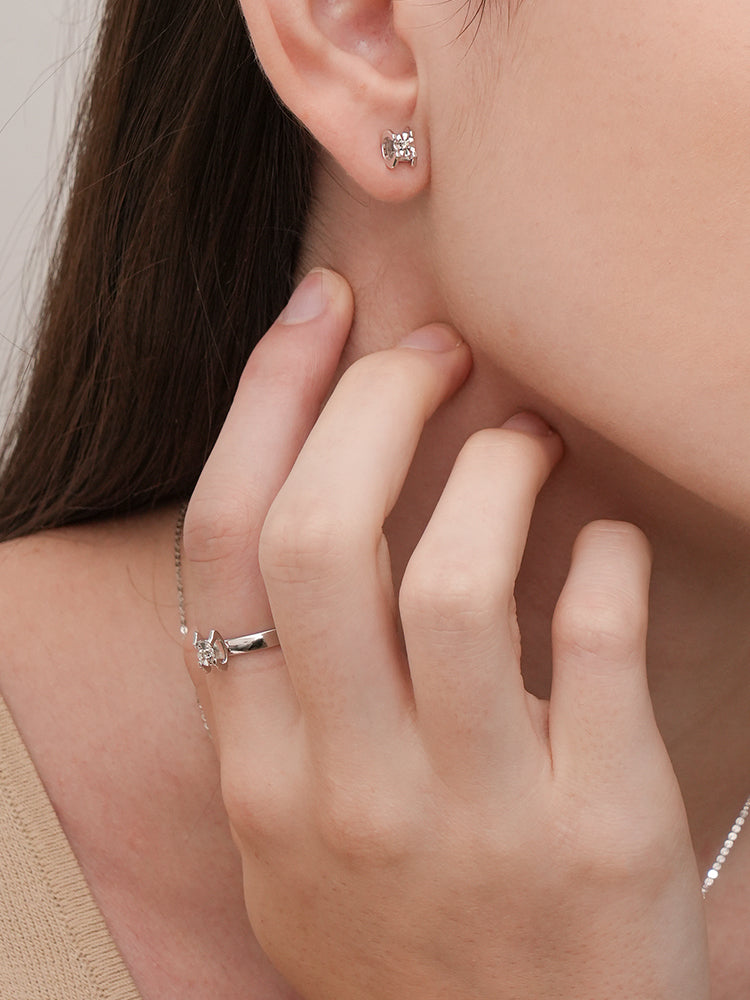 14K 18K Solid Gold Platinum Frame Diamond Ring