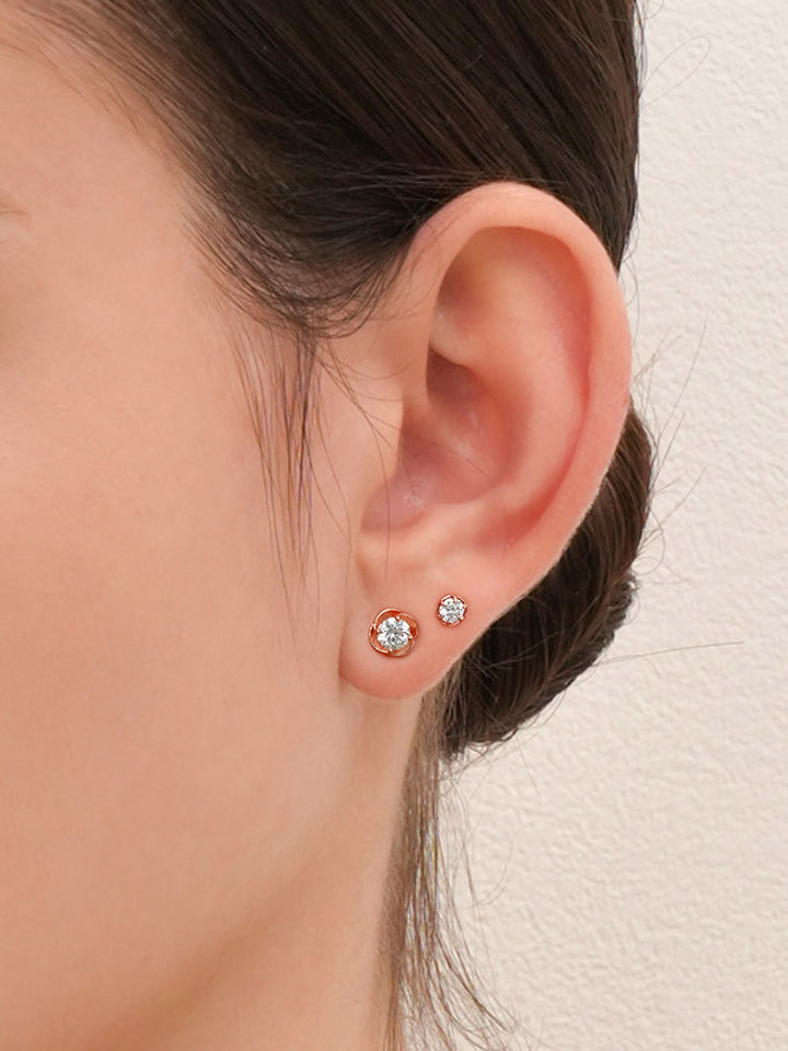 14K Solid Gold Lab Diamond Grace Cartilage Earring 20G18G16G