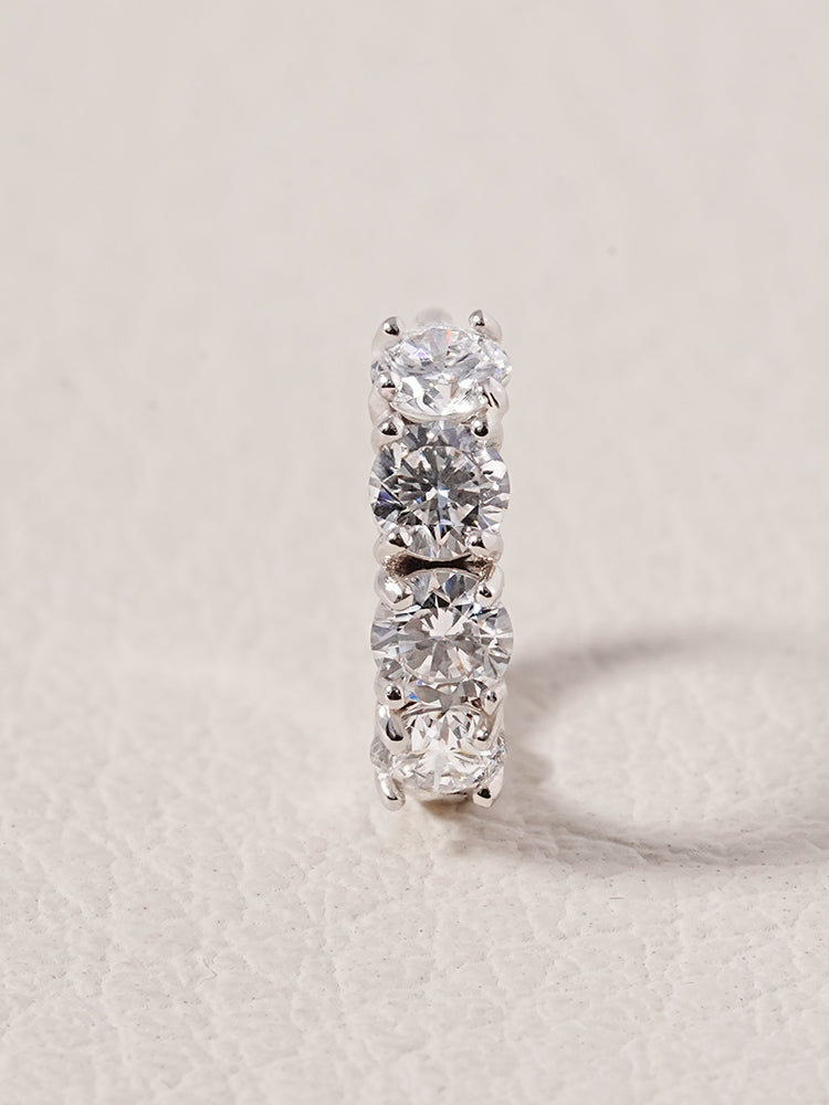 14K 18K Solid Gold Lab Diamond Mini Daily Cartilage Hoop Earring