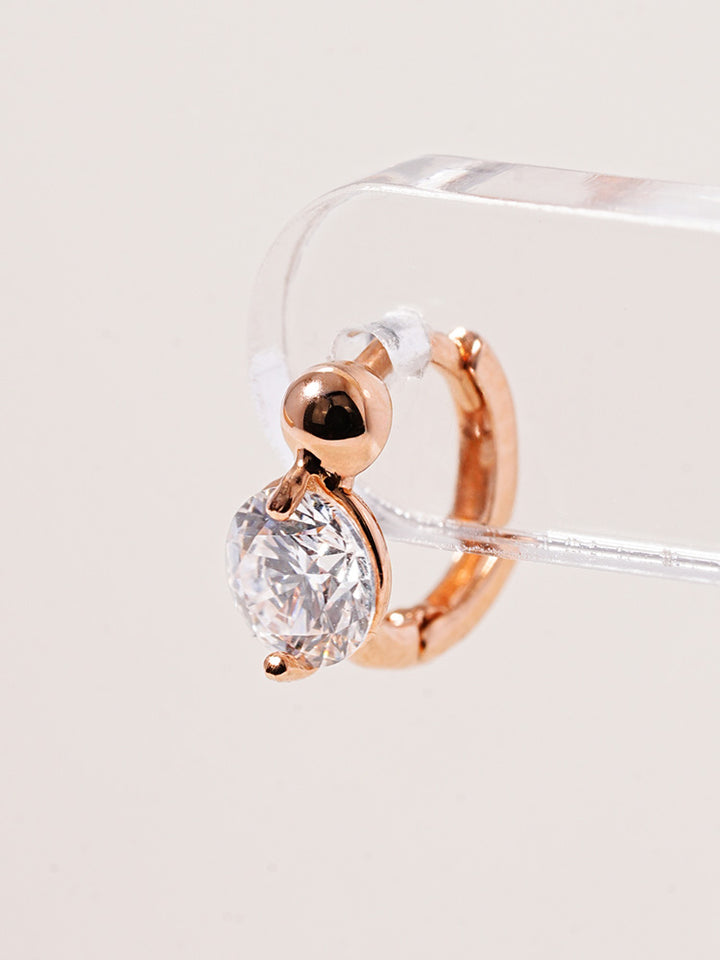 14K 18K Solid Gold Lab Diamond Mini Rediant Cartilage Hoop Earring