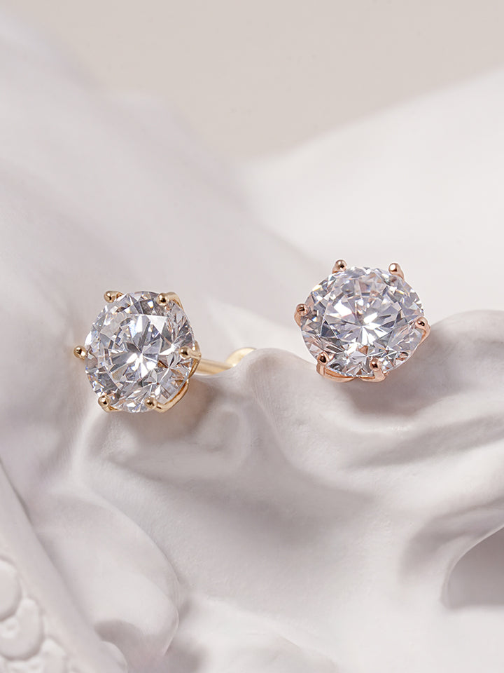 14K Solid Gold Lab Diamond Shine Classic Internally Threaded Labret Piercing 20G