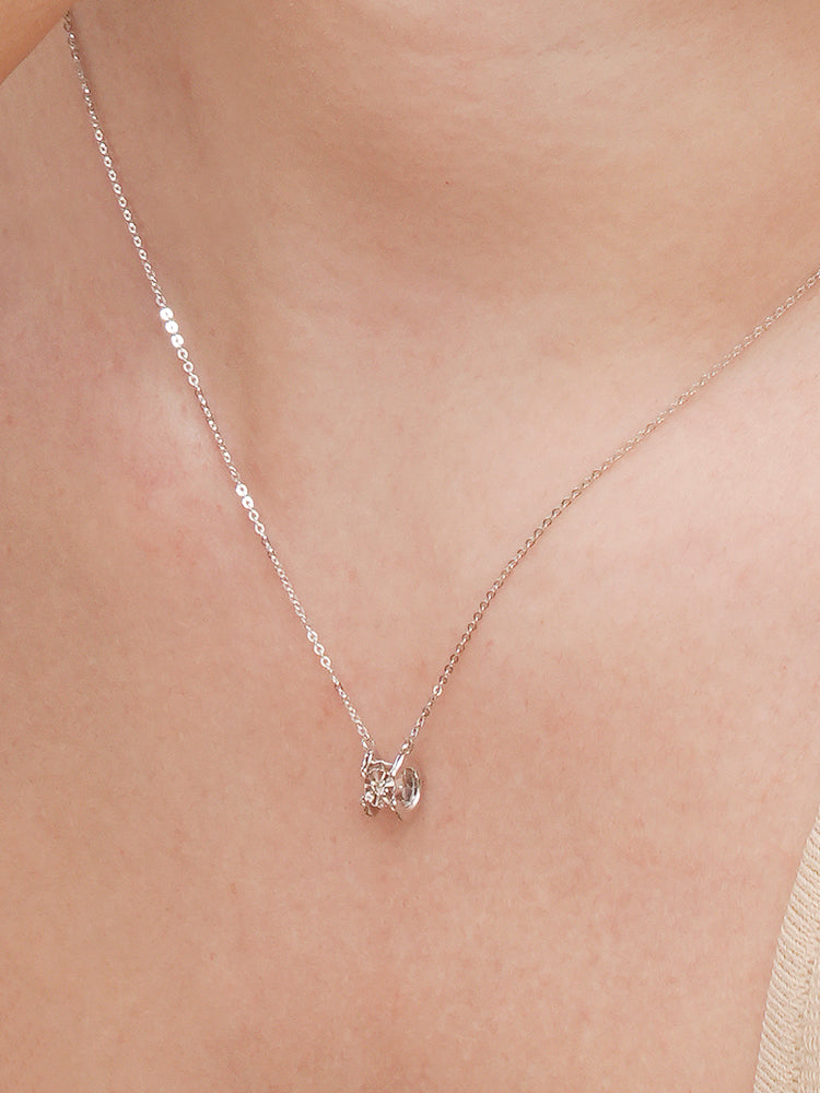 14K 18K Solid Gold Platinum Frame Diamond Necklace