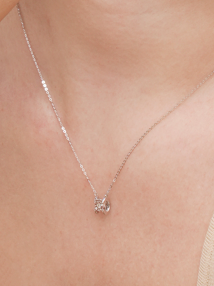 14K 18K Solid Gold Platinum Frame Diamond Necklace