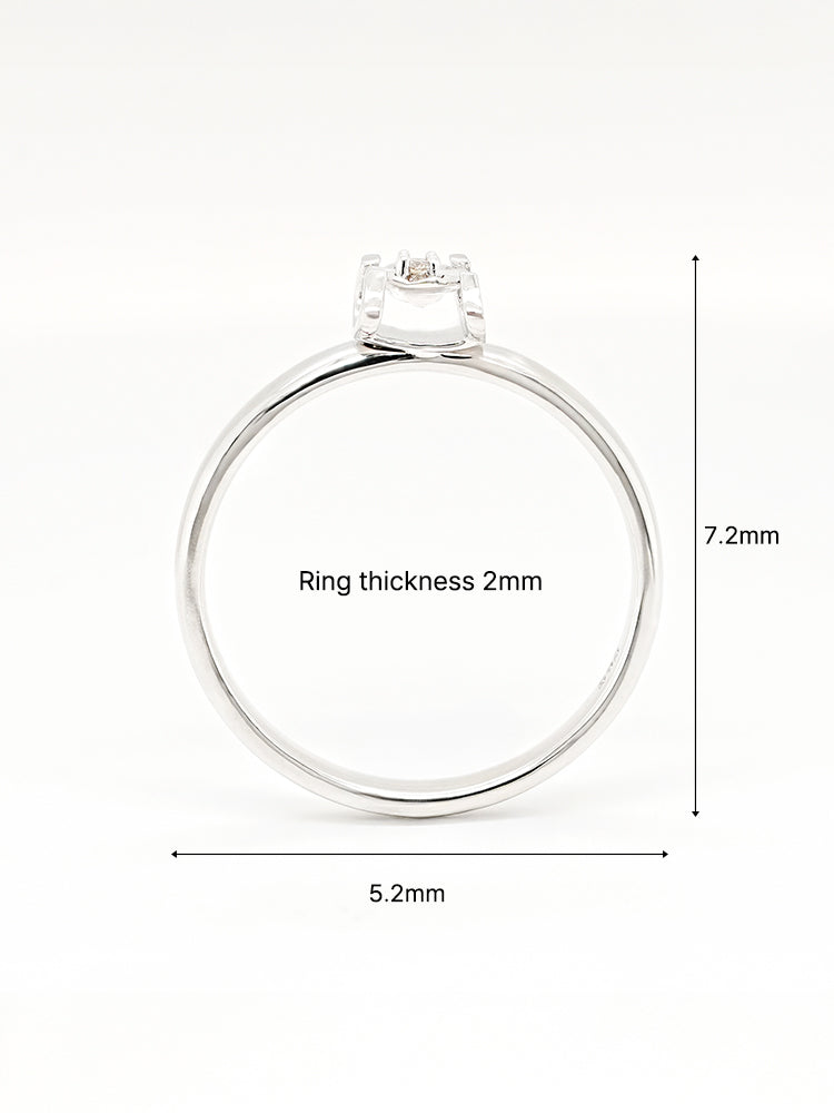 14K 18K Solid Gold Platinum Frame Diamond Ring